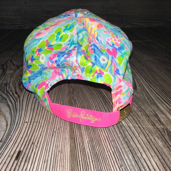 Lilly Pulitzer Catch The Wave Run Around Hat Gold Hard To Find Baseball Cap - Picture 3 of 5